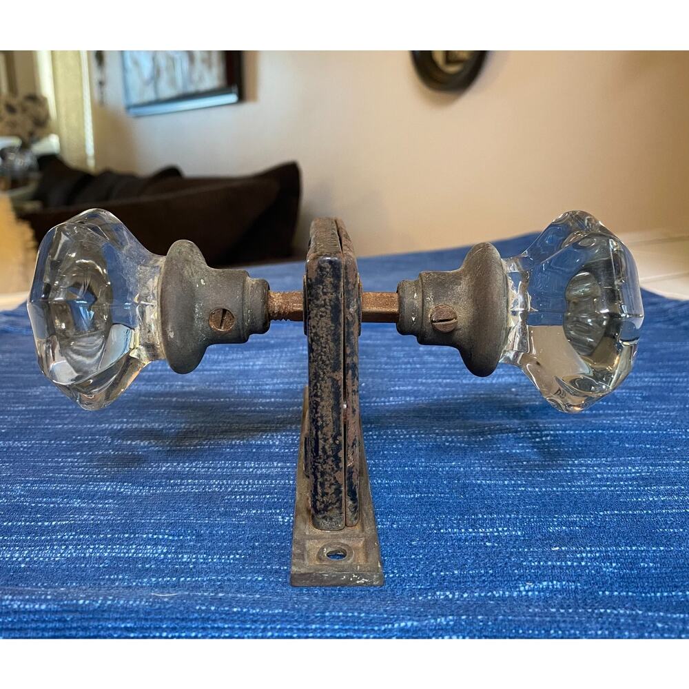 Antique Sargent & Co Mortise Lock Set Vintage Glass Knob No Skeleton Key 86B - Picture 4 of 5